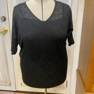NWT Charlotte Russe black semi cheer lace back shirt. Size large. New with tags.